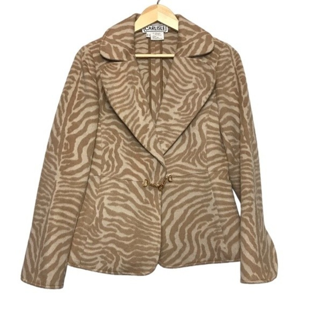 Carlisle Celebrity Animal Print Angora/Wool‎ Blazer